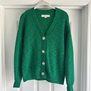 LOFT Vibrant Green Cardigan Sweater